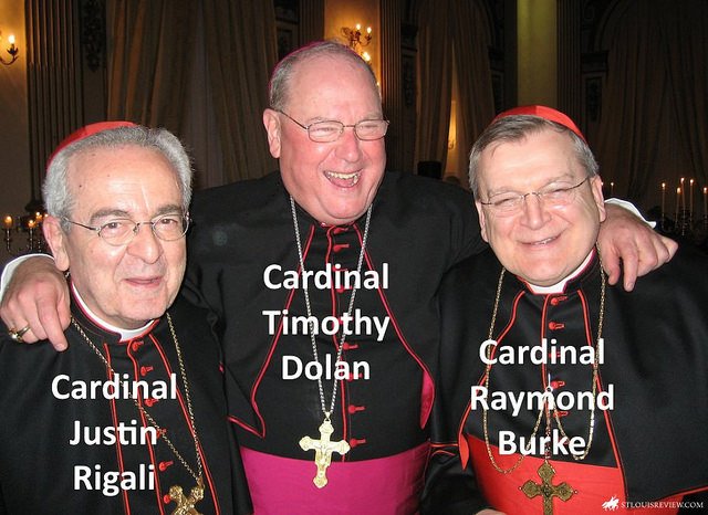 Cardinals Justin Rgali, Timothy Dolan, and Raymond Burke